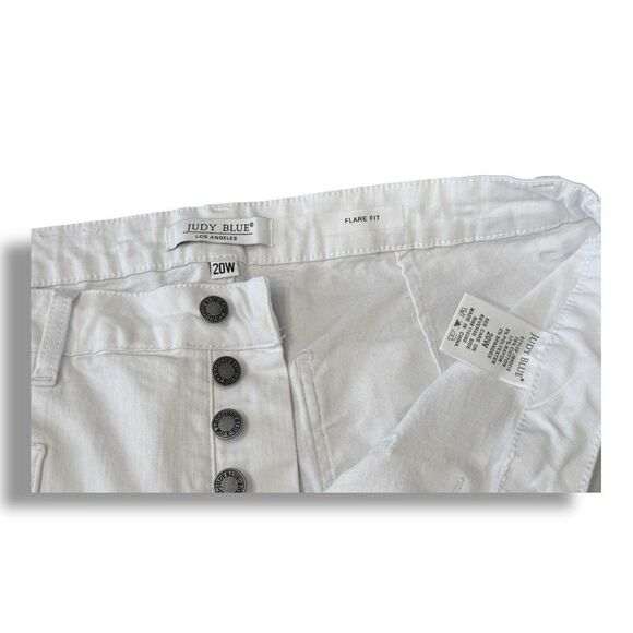 Judy Blue Jeans White Flare Fit Button Fly Stretch Denim JB88215 Women’s Sz 20W - Picture 8 of 14